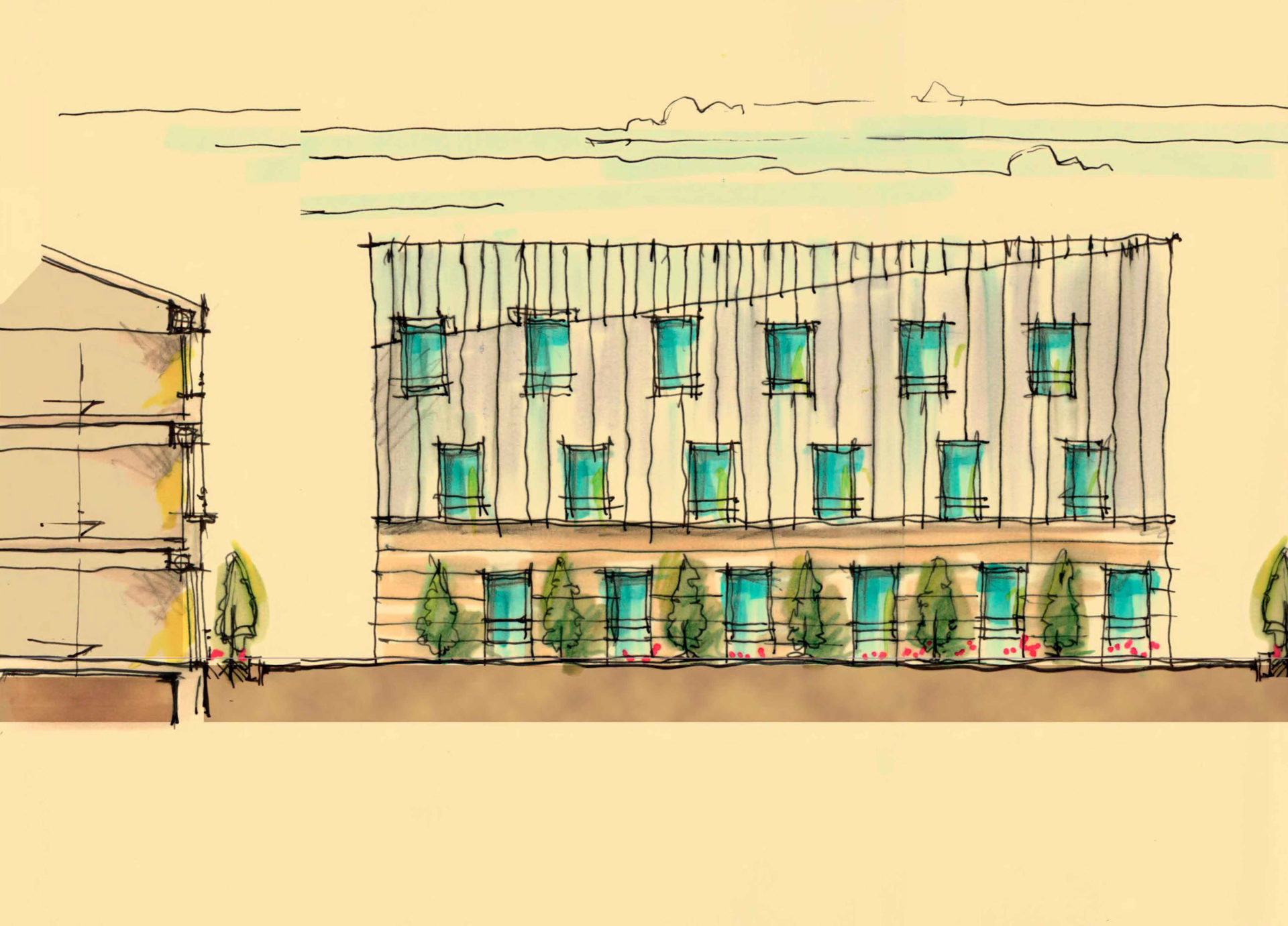 CSDK News EHAPD construction croquis 2 - Retirement home in Paris - CSDK News EHAPD construction croquis 2