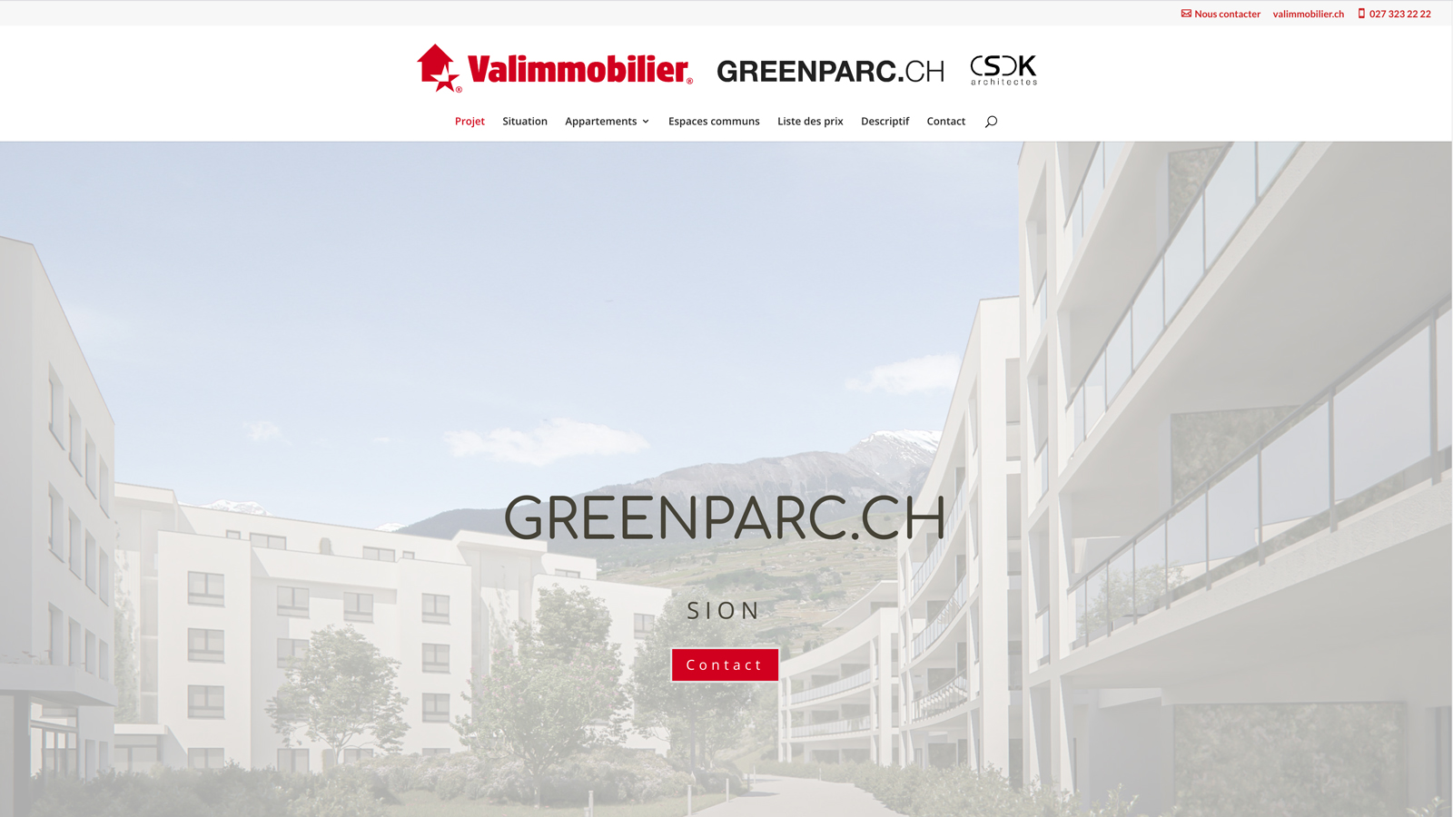 CSDK Architectes Sion Greenparc Website - Mise en ligne du site internet Greenparc ! - CSDK Architectes Sion Greenparc Website
