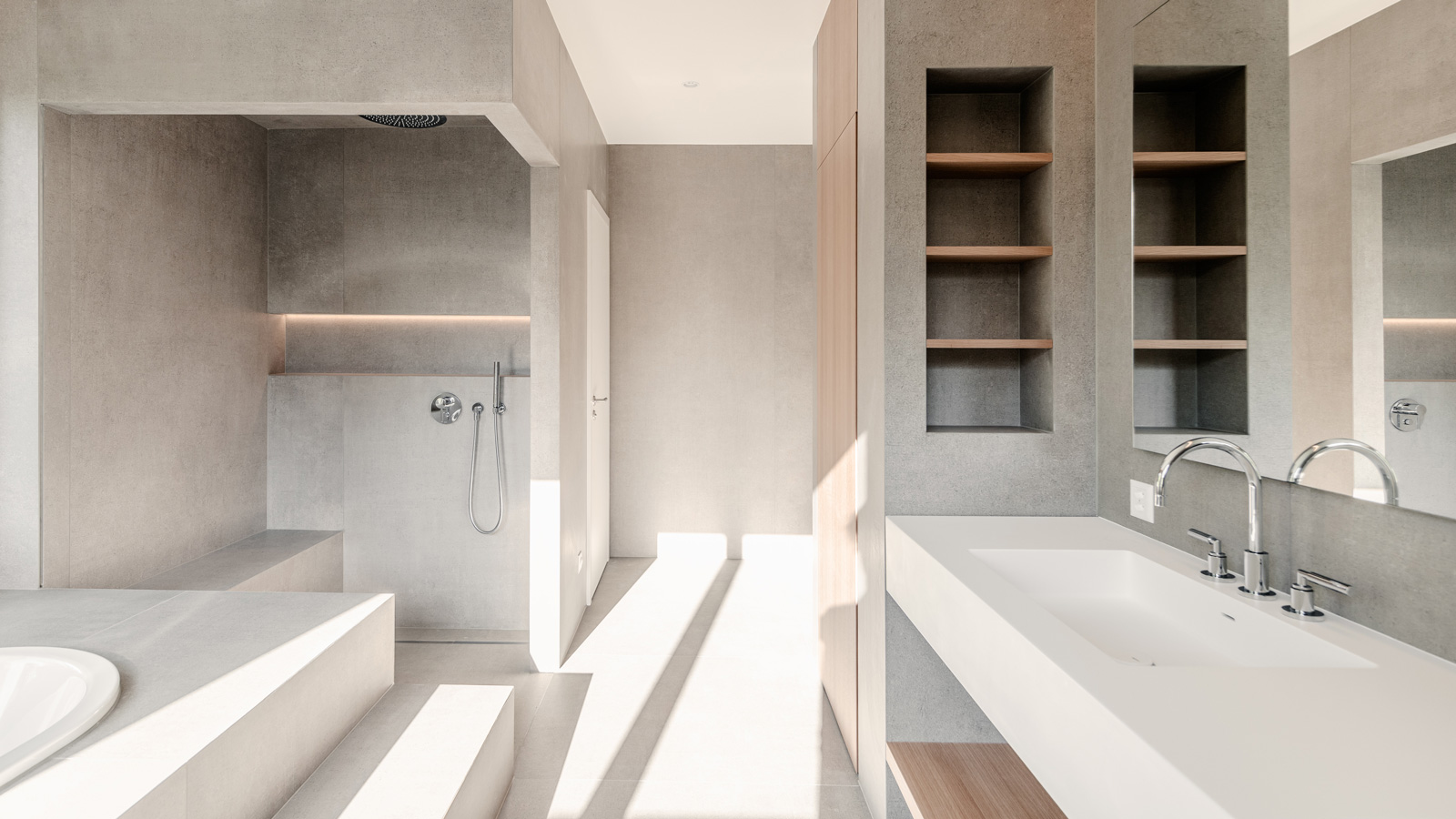 CSDK Architectes transformation villa geneve interieur moderne bois beton 3 1 - Transformation d'un studio en un appartement - CSDK Architectes transformation villa geneve interieur moderne bois beton 3 1