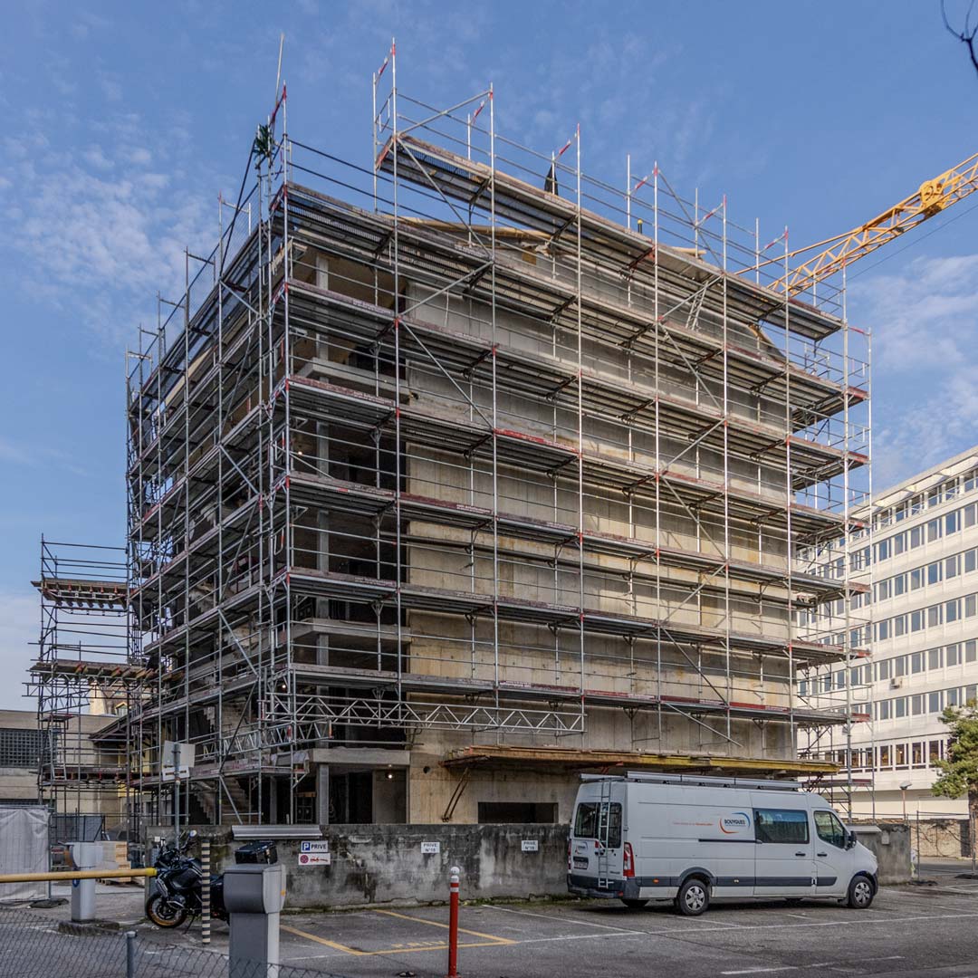 CSDK Immeuble Carouge Transformation Logements 1 - Finalisation du gros œuvre de logements à Carouge - CSDK Immeuble Carouge Transformation Logements 1