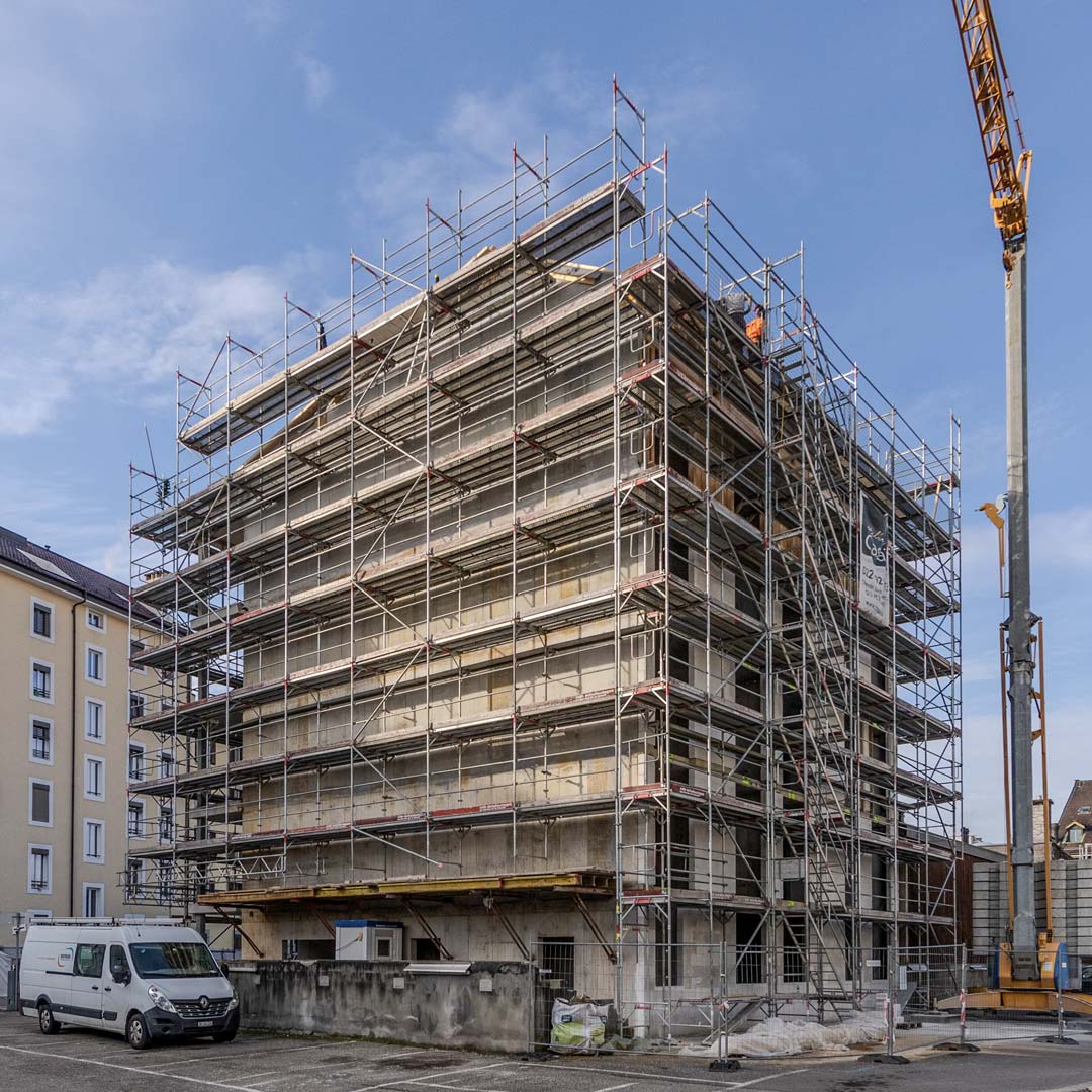 CSDK Immeuble Carouge Transformation Logements 4 - Finalisation du gros œuvre de logements à Carouge - CSDK Immeuble Carouge Transformation Logements 4