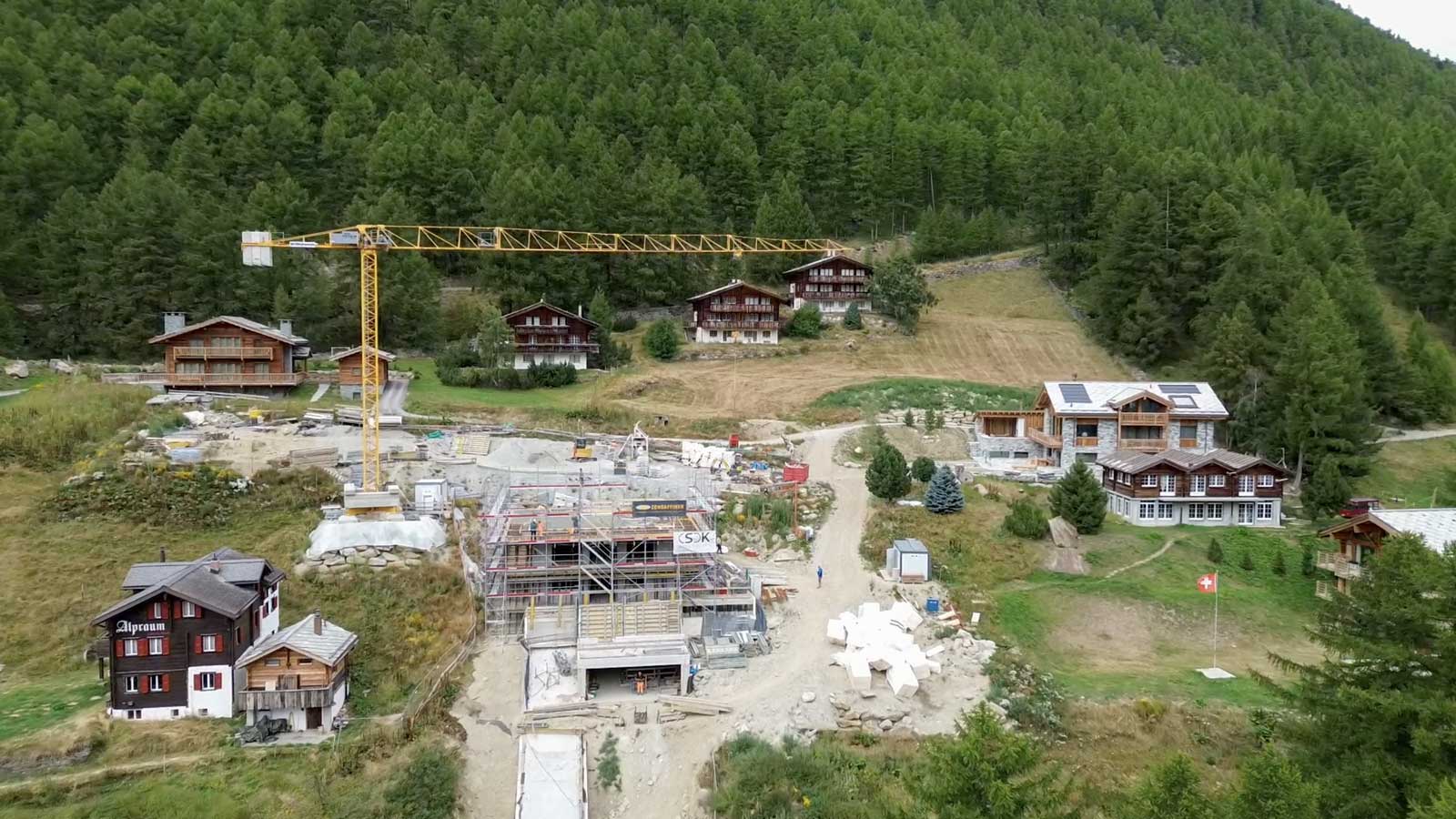 CSDK Saas Fee chalet construction steinnelke chalet elevation 3 - Construction d'un chalet à Saas-Fee - CSDK Saas Fee chalet construction steinnelke chalet elevation 3